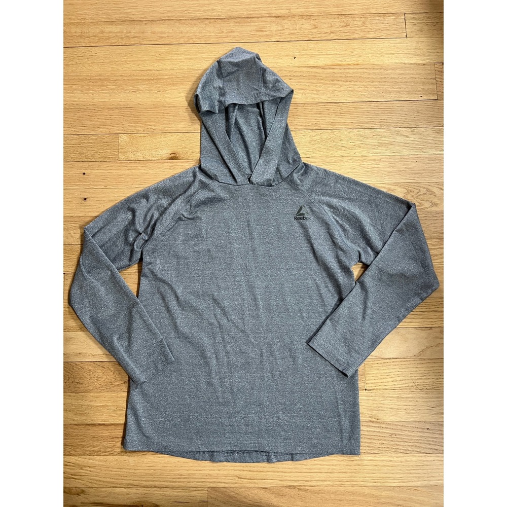 Reebok Hooded Performance Tee Kids Size M 10-12 Gray